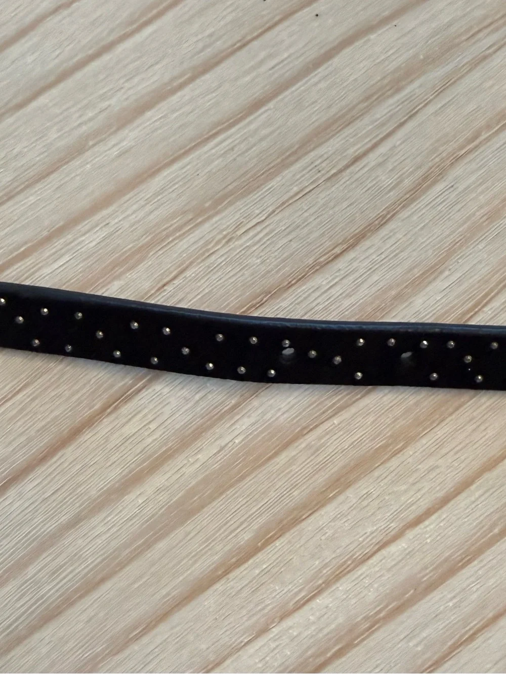 J. Crew Black Sparkle Leather Belt with Silver-Tone Buckle - Picture 6 of 9